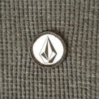 volcom logo on 3 button henley